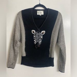 VINTAGE 1970 Jayna Zebra Sweater